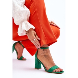 Sandalias De Mujer Con Tacón Estable Verde Lavissa 8