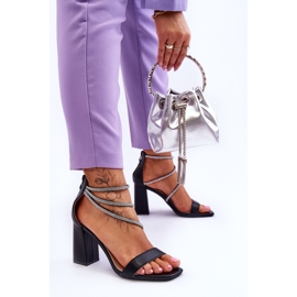 Sandalias De Moda Con Circonitas Carma Negro 6