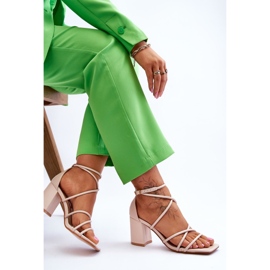 FJ1 Sandalias De Mujer De Moda De Cuero Beige Primma Tacones Altos marrón 6
