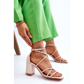 FJ1 Sandalias De Mujer De Moda De Cuero Beige Primma Tacones Altos marrón 5