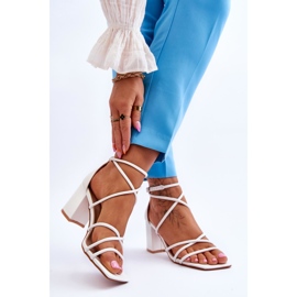 FJ1 Sandalias De Tacón De Mujer De Moda En Piel Blanco Primma 2