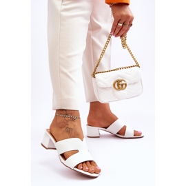 FJ1 Sandalias Clásicas Tacón Bajo Piel Blanco Miley 3