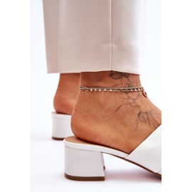 FJ1 Sandalias Clásicas Tacón Bajo Piel Blanco Miley 6