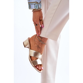 FJ1 Sandalias Clásicas Tacón Bajo Piel Miley Dorada dorado 6
