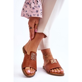 FJ1 Cómodas Pantuflas De Mujer De Moda Con Decoración Camel Ayanna marrón 2