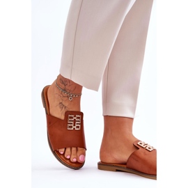 FJ1 Cómodas Pantuflas De Mujer De Moda Con Decoración Camel Ayanna marrón 4