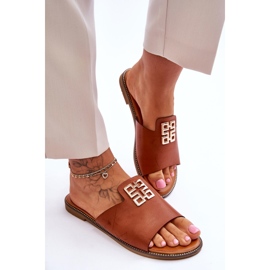 FJ1 Cómodas Pantuflas De Mujer De Moda Con Decoración Camel Ayanna marrón 5