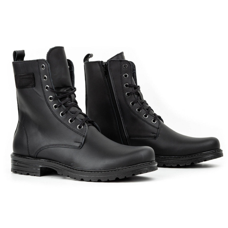 Polbut Botas Chelsea militares de piel polaca para hombre 2118S, negro 2