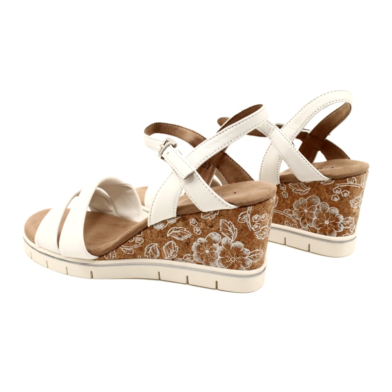 Sandalias de piel con cuña Caprice 9-28710-20 160 White Softnap blanco 6