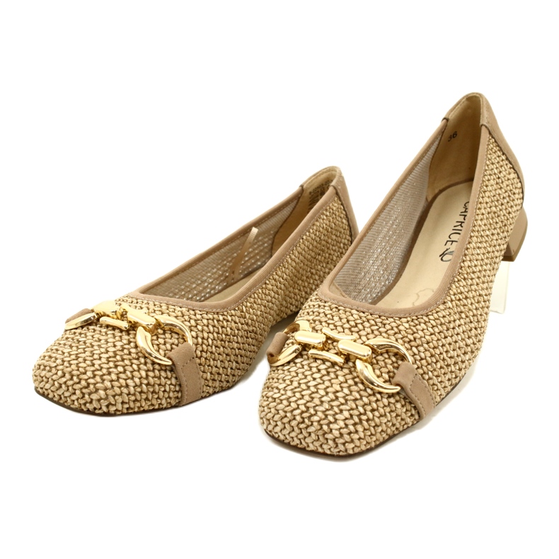 Bailarinas de mujer Caprice 9-22503-20 311 Corteza Peine beige 3