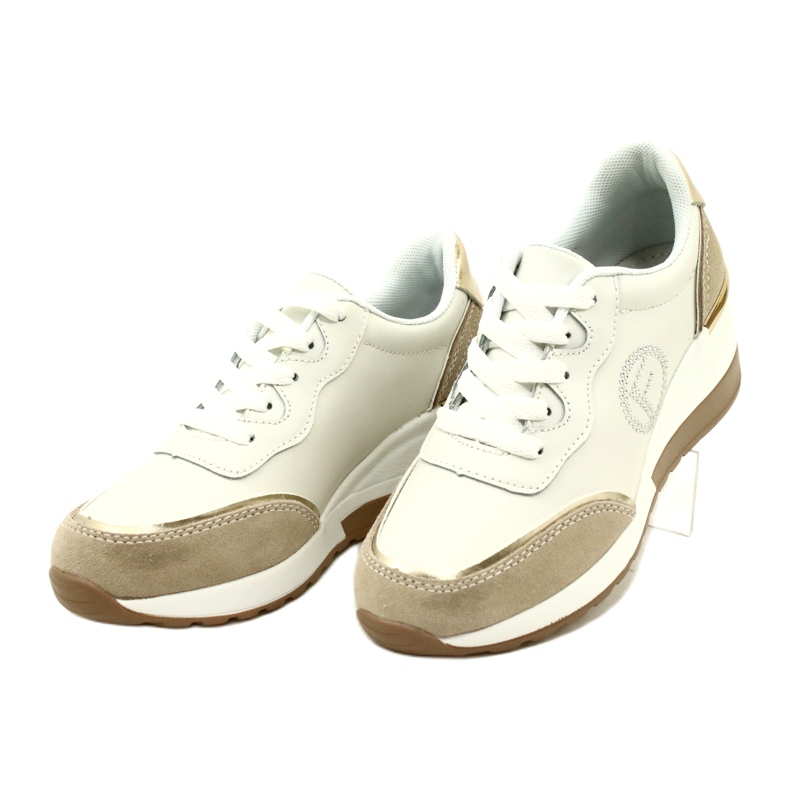 Filippo DP4660/23 WH BE Calzado deportivo con cordones de mujer Blanco y Beige 3 Filippo DP4660/23 WH BE Calzado deportivo con cordones de mujer Blanco y Beige 3