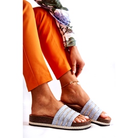 S.Barski Chanclas Clásicas De Mujer Con Cadena, Azul 7