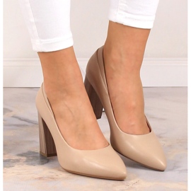 Zapatos de salón de mujer en punta beige de Sergio Leone PB217 3