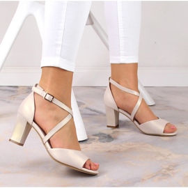 Sandalias mujer perla beige en poste Sergio Leone SK862 3