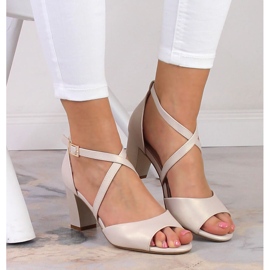 Sandalias mujer perla beige en poste Sergio Leone SK862 4