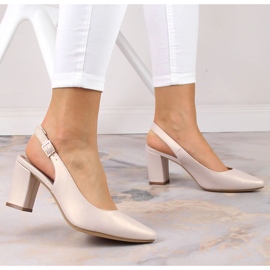 Sandalias de mujer en el puesto beige perla Sergio Leone SK162 2