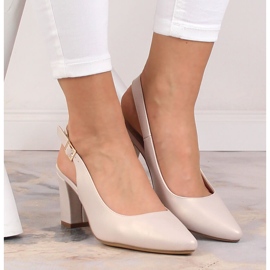 Sandalias de mujer en el puesto beige perla Sergio Leone SK162 3