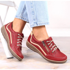 Zapatos mujer piel comodos rojo Helios 411 2