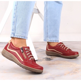 Zapatos mujer piel comodos rojo Helios 411 3