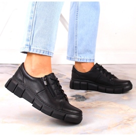 Zapatos mujer comodos piel negro Helios 413 3