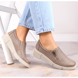 Zapatos cuña mujer piel cómodos beige Helios 404-02 1 Zapatos cuña mujer piel cómodos beige Helios 404-02 1