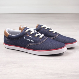 Cómodos zapatos deportivos de mezclilla para hombre Bugatti LL153143 azul 2