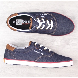 Cómodos zapatos deportivos de mezclilla para hombre Bugatti LL153143 azul 3