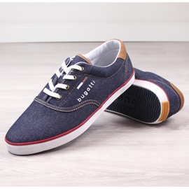 Cómodos zapatos deportivos de mezclilla para hombre Bugatti LL153143 azul 4