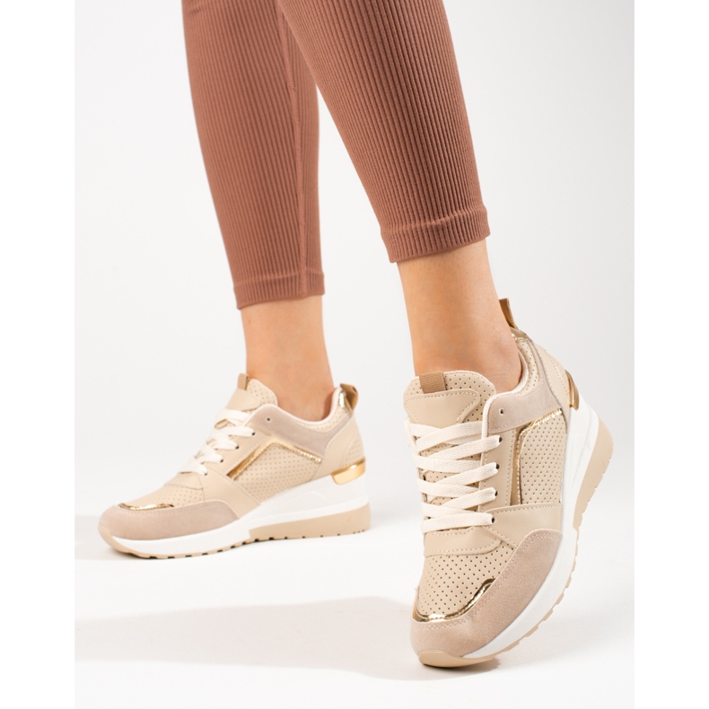 Deportivas cuña mujer Shelovet beige 1