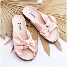 PS1 Pantuflas de Mujer Beige con Lazo Wendy Cork 7
