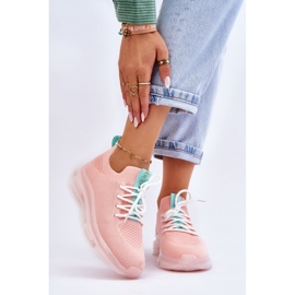 Zapatos calcetín sin cordones para mujer GOE JJ2N4081 rosa claro 1