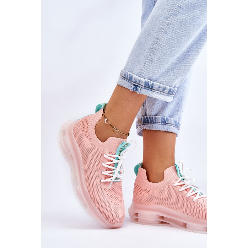 Zapatos calcetín sin cordones para mujer GOE JJ2N4081 rosa claro rosado 2