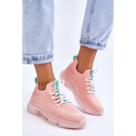 Zapatos calcetín sin cordones para mujer GOE JJ2N4081 rosa claro rosado 3