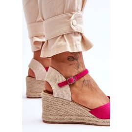 Sandalias Alpargatas Cuña Cammer Ante Fucsia rosado 5