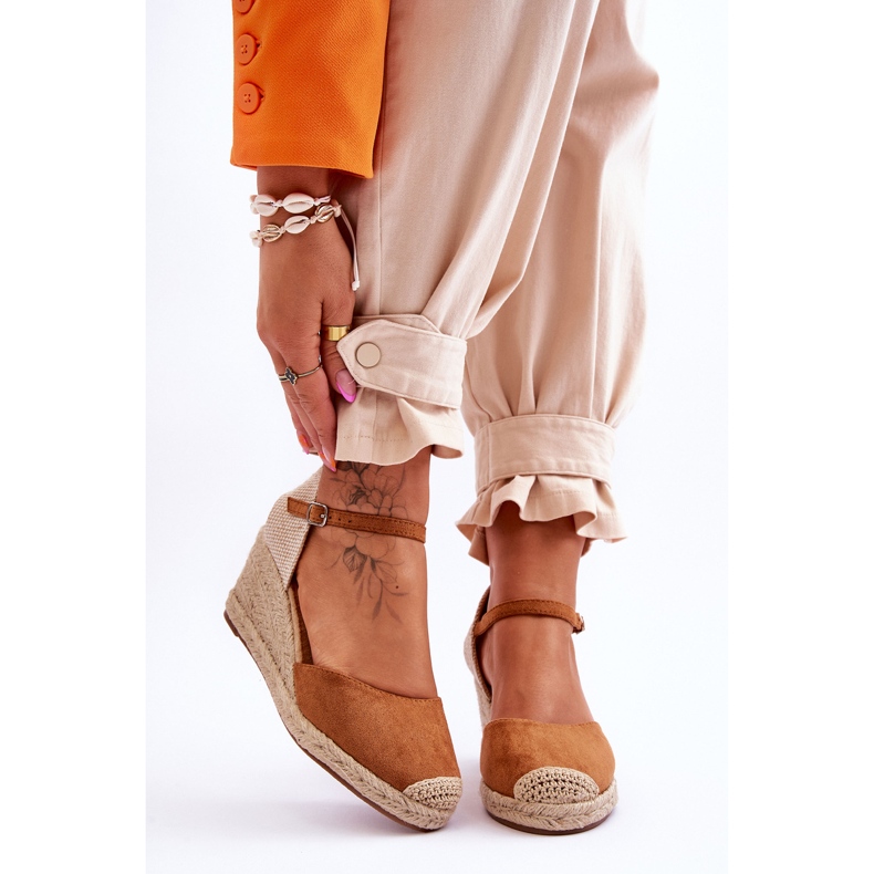 Sandalias de cuña Cammer Suede Alpargatas Camel marrón 1