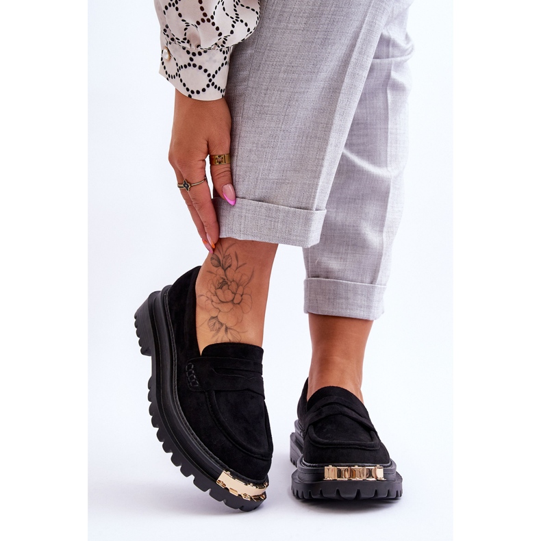 Mocasines clásicos de ante con adorno Monaro negro 1 Mocasines clásicos de ante con adorno Monaro negro 1