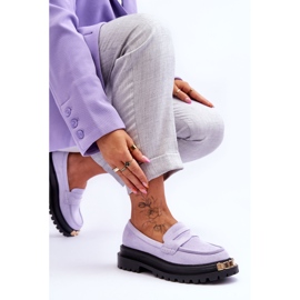 FJ1 Mocasines clásicos de ante con adorno Monaro morado violeta 6