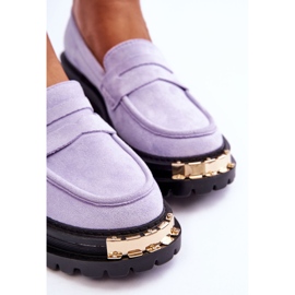 FJ1 Mocasines clásicos de ante con adorno Monaro morado violeta 5