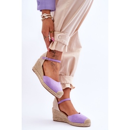 FJ1 Alpargatas Ante Sandalias Cuña Morado Cammer violeta 5