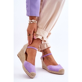 FJ1 Alpargatas Ante Sandalias Cuña Morado Cammer violeta 2