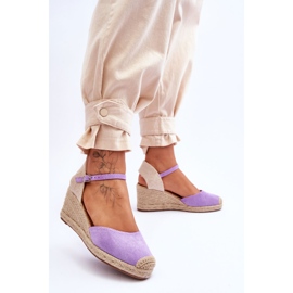 FJ1 Alpargatas Ante Sandalias Cuña Morado Cammer violeta 3
