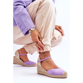 FJ1 Alpargatas Ante Sandalias Cuña Morado Cammer violeta 6