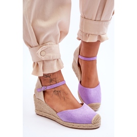 FJ1 Alpargatas Ante Sandalias Cuña Morado Cammer violeta 4