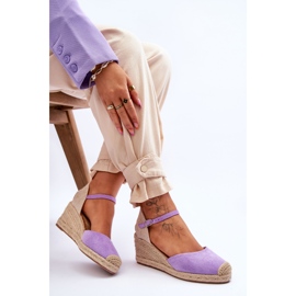FJ1 Alpargatas Ante Sandalias Cuña Morado Cammer violeta 7