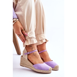 FJ1 Alpargatas Ante Sandalias Cuña Morado Cammer violeta 8