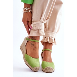 Alpargatas Ante Cuña Sandalias Verde Cammer 2