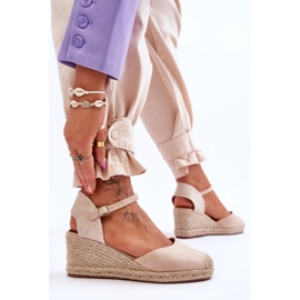 Alpargatas Ante Cuña Sandalias Beige Cammer marrón 3