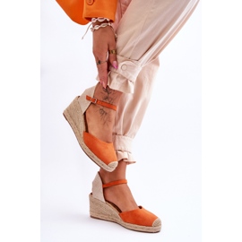 Alpargatas Ante Cuña Sandalias Naranja Cammer 5