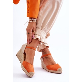 Alpargatas Ante Cuña Sandalias Naranja Cammer 2