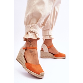 Alpargatas Ante Cuña Sandalias Naranja Cammer 3